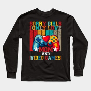 Boys Valentines Day Design for Kids Video Games Funny Gamer Long Sleeve T-Shirt